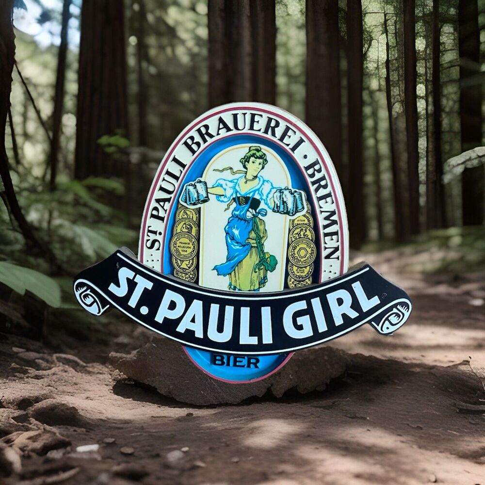 St. Pauli Brauerei Bremen Imported St. Pauli Girl Bier Beer Sign, Authentic